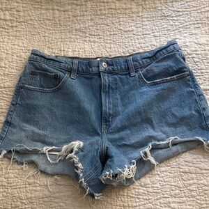 Abercrombie & Fitch Light Blue Distressed Jean Shorts